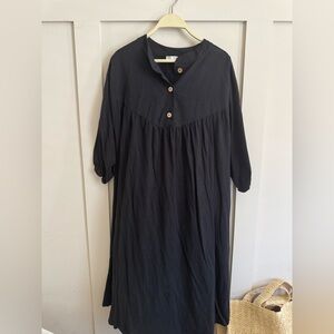 Zara Black Button Dress Size S